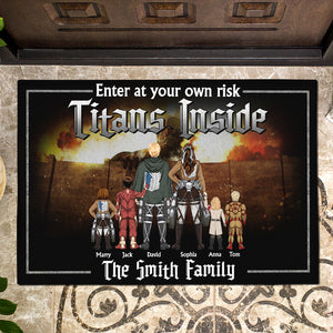 Personalized Gifts For Family Doormat Enter At Your Own Risk 01TOTN190124HH - Doormats - GoDuckee