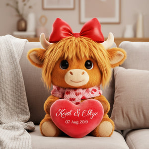 Highland Cow Valentine Custom Shaped Pillow - Personalized Gifts For Couple 03hyta161225 - Pillow - GoDuckee