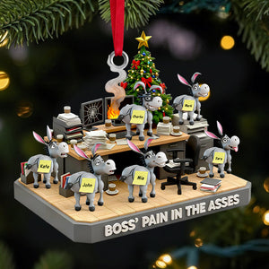 Boss’s Donkey Squad Christmas Ornament Personalized Gifts for Coworkers 02QHDT221025 - Ornament - GoDuckee