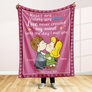 Personalized Gifts For Couples Blanket Kissing Cartoon Characters 04TOQN041224HG - Blanket - GoDuckee