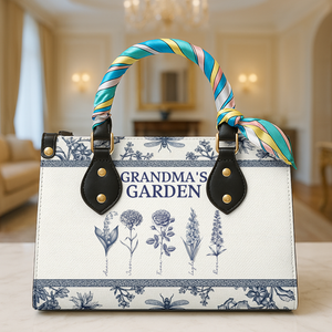 Grandma's Garden Leather Bag - Personalized Gifts For Grandma 02ohlu010825 - Leather Bag - GoDuckee