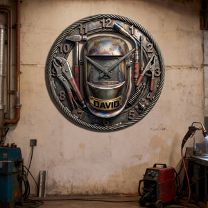 Welder Wall Clock - Personalized Gifts For Welder 1 Layer Acrylic Hanging Wall Clock 02KILU140126 - Hanging Wall Clock - GoDuckee