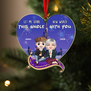 Let Me Share This World With You, Personalized 01OHPU111023HH Ornament, Christmas Gift For Couple - Ornament - GoDuckee