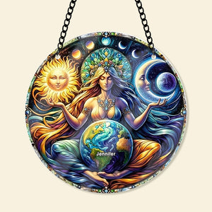 Personalized Gifts For Christmas Suncatcher Ornament Sun And Moon 47ACQN240824 - Ornament - GoDuckee