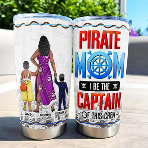 Personalized Gifts For Mom Tumbler Mother's Day Pirate Mom And Kids 01HUMH130325PA - Tumbler Cup - GoDuckee
