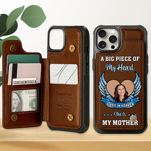 Custom Photo Gift For Mom Leather Flip Wallet Phone Case Heaven Memorial 02XQMH220225 - Phone Case - GoDuckee