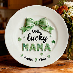 Patrick's Day Round Ceramic Plate - Personalized Gifts For Grandma and Mom 01pgdt090226 - Ceramic Round Plate - GoDuckee