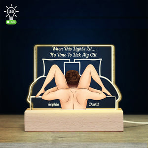 When This Light's Lit It's Time To Lick My Clit-Personalized Led Light- Gift For Couple- Couple Led Light - Led Night Light - GoDuckee