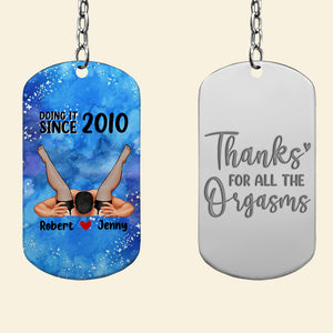 Romantic Couple, Love You Forever, Personalized Stainless Steel Engraved Keychain, Couple Gifts, Gifts For Her, Gifts For Him - Keychains - GoDuckee