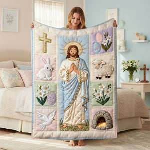 Easter Blessings Jesus Blanket - Personalized Gifts For Christian 03NAMG310126 - Blanket - GoDuckee