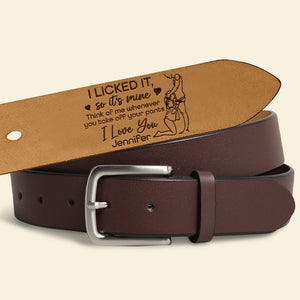 Personalized Gifts For Couple Secret Message Men's Belt 01toqn060624 - Belts - GoDuckee