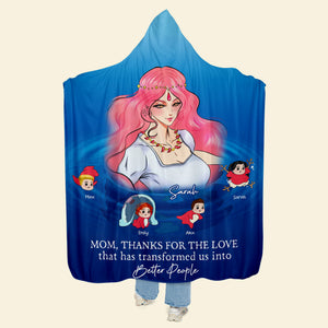 Personalized Gifts For Mom Wearable Blanket Hoodie Mom Thanks For The Love 03HTHN040324 - Blankets - GoDuckee