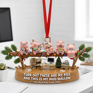 Fun Pig Office Worker Acrylic Ornament, Personalized Gifts For Coworker 04qhdt241125 - Ornament - GoDuckee