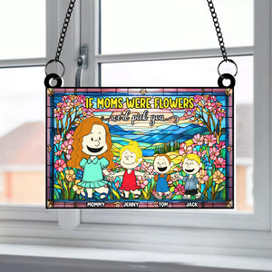 Personalized Gifts For Mom Suncatcher, Flower Garden Stained Glass Art 04qhtn130225hh - Ornament - GoDuckee