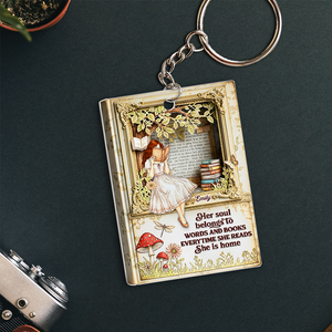 Lady Lair In A Book Acrylic Keychain, Personalized Gifts For Reading Girl 03qhpu030625 - Keychains - GoDuckee