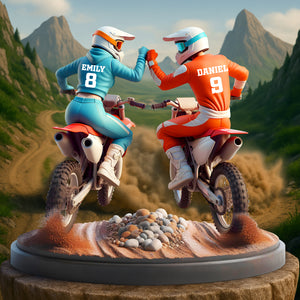 Dirt Bike Couple Acrylic Plaque - Personalized Gifts For Couple 01OHLU120625 - Shaped Plaques - GoDuckee