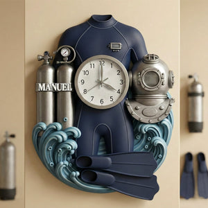 Scuba Diving Equipment Hanging Wall Clock - Personalized Gifts For Scuba Diving Lovers 04kimg241225 - Hanging Wall Clock - GoDuckee