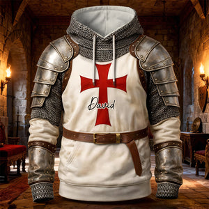 Knights Templar & Jesus 3D Hoodie - Personalized Gifts For Christians Warrior 01hutn271225 - AOP Products - GoDuckee