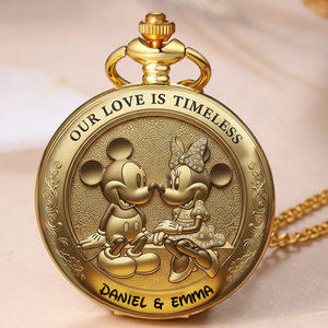 Love Is Timeless Pocket Watch - Personalized Gift For Couple 02TOLU230625 - Pocket Watch - GoDuckee
