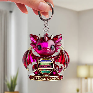 Book Dragon Keychain - Personalized Gifts For Book Lovers 04tgtn050625 - Keychains - GoDuckee