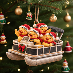 Ducking Fun Pontoon Ride Ornament - Personalized Gifts For Pontoon Lovers 03QHLU161026