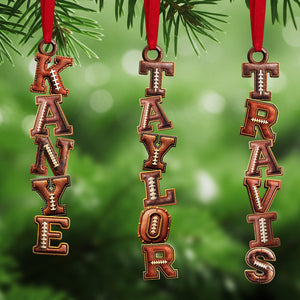 American Football Alphabet Acrylic Ornament, Personalized Christmas Gifts 02huta251025 - Ornament - GoDuckee
