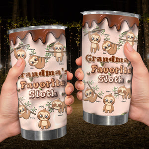 Personalized Gifts For Grandma Tumbler 02xqmh080225 Grandma's Favorite Sloths - Tumbler Cup - GoDuckee
