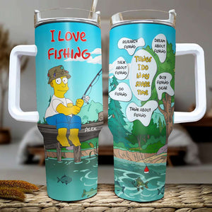 Personalized Gifts For Fishing Lovers Tumbler Handle 04TGMH220125HG - Tumbler Cup - GoDuckee