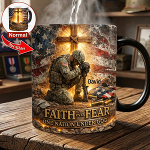 Faith Over Fear Magic Coffee Mug - Personalized Gifts For Veteran 04TOLU280326 - Coffee Mug - GoDuckee