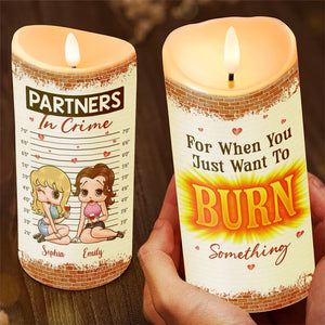 Personalized Gift For Friends LED Candle Partners In Crime 01KAQN031224HH - Led Candle - GoDuckee