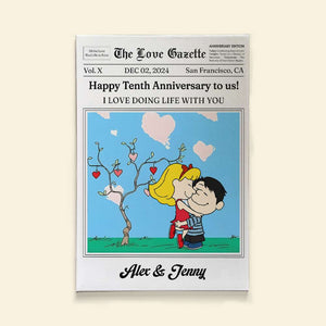 Personalized Gifts For Couples Canvas Happy Anniversary Newspaper 01TGMH191224HG - Poster & Canvas - GoDuckee