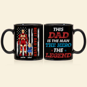 The Hero Dad 04dnhn050523TM Personalized Black Mug - Coffee Mug - GoDuckee