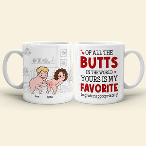 Of All The Butts Yours Is My Favorite-Personalized Coffee Mug- Gift For Couple- Funny Couple Coffee Mug - Coffee Mug - GoDuckee
