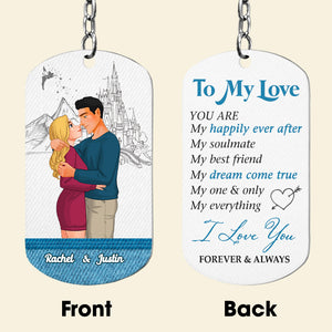 To My Love, Couple Gift, Personalized Stainless Steel Keychain, Couple Hugging Keychain 01HTHN211223DA - Keychains - GoDuckee