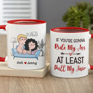 At Least Pull My Hair-Gift For Couple-Personalized Coffee Mug-Funny Couple Mug - Coffee Mug - GoDuckee