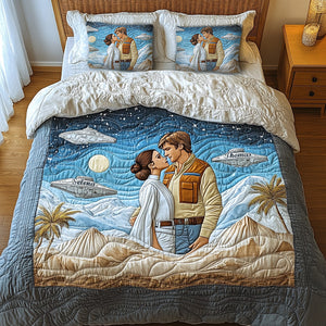 Galaxy Couple Quilt Bedding Set - Personalized Gifts For Couple 01tgmg080725 - Blanket - GoDuckee