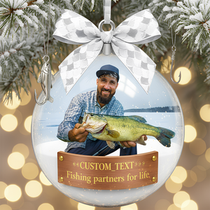 Custom Photo Gifts For Fishing Lovers Christmas Ornament 01hydt051125 - Ornament - GoDuckee