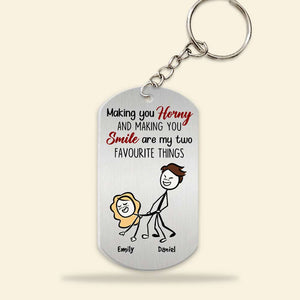 Making You Horny, Gift For Couple, Personalized Keychain, Funny Stick Couple Keychain, Couple Gift - Keychains - GoDuckee
