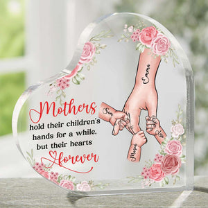 Personalized Gifts For Mom Heart Plaque Mothers Hold Their Children's Hands - Shaped Plaques - GoDuckee