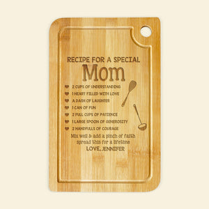 Recipe For A Special Mom, Gift For Mom, Personalized Cutting Board, Love Ingredients Cutting Board - Home Decor - GoDuckee
