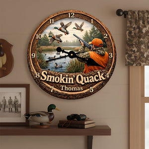 Duck Hunting Wall Clock Personalized Gifts For Hunters 01HUDT231225 - Hanging Wall Clock - GoDuckee