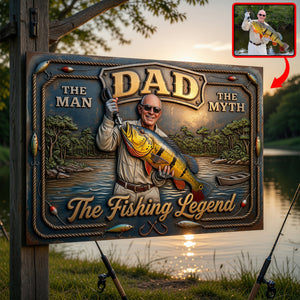 Custom Photo Fishing Dad Print Metal Sign - Personalized Gifts For Dad 06huqn040526 - Metal Signs - GoDuckee