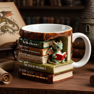 Dragon Reading Book Coffee Mug- Personalized Gifts For Book Lovers 08OHDT301225 - Coffee Mug - GoDuckee