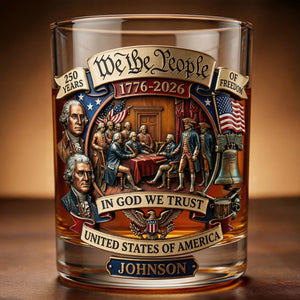 250th Anniversary 11oz Round Glass - Personalized Patriotic Gifts 02tyqn270226 - Glass - GoDuckee