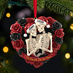 Personalized Gifts For Couple Christmas Skull Couple Ornament 02natn111025 - Ornament - GoDuckee