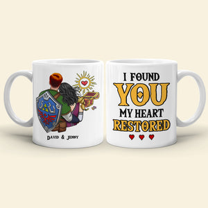I Found You My Heart Restored, Gift For Couple, Personalized Mug, Couple Hugging Mug 02HUHN290623HH - Coffee Mug - GoDuckee