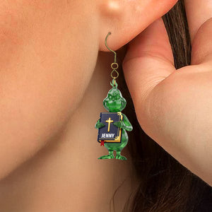 Green Monster Personalized Gifts For Jesus Lovers Acrylic Earrings 01natn120725 - Earrings - GoDuckee