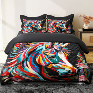 Unicorn Lovers Quilt Bed Set 05HUDT180125 - Blanket - GoDuckee
