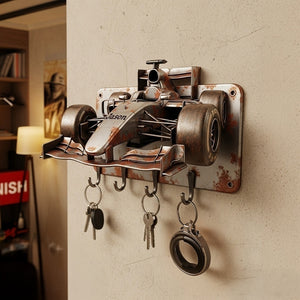 Racing Car Key Hanger - Personalized Gifts For Racing Fans 03tgmg070725 - Wood Sign - GoDuckee