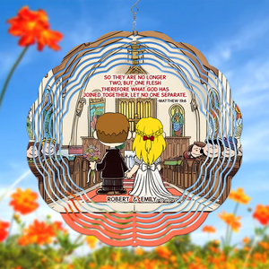 Personalized Gifts For Couple Wind Spinner Wedding In Church 03xqpu100125hg - Ornament - GoDuckee